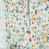 Purpdrank  Princess Floral Print Front Cross Lacing Up Ruched Elastic Low Waist Sling Dress Women Swing A-lined Mini Tank Dresses Robe