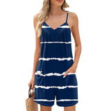Purpdrank  Women's Summer Jumpsuit Shorts,Printed Fashionable Casual Sleeveless Jumpsuit Shorts Rompers With Pockets