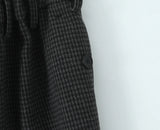 Purpdrank  New Autumn Gray Black Houndstooth Plaid Woollen Mini Skirt Women Ruched High Waist Ball Gown Short Skater Party Femme Skirts