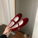 Purpdrank  Round Toe Retro Woman Shoes Female Footwear Casual Sneaker Buckle Strap Mixed Colors Ballet Flats Dress New Ballerinas Rome PU M