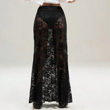 Purpdrank  Summer Fashion Lace Sexy High Waist Midi Skirt
