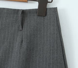 Purpdrank  Y2K Low Waist Striped Mini Skirt With short lining Sexy A-line Package Hips Mini Short Skater Party Femme Gray Black