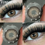 Purpdrank  1 Pair Yearly New Korean Natural Lenses Color Contact Lenses Eyes Black Beautiful Pupil Brown Eye Contacts Cosmetic Len