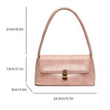 Purpdrank  Retro Women Underarm Shoulder Bag Flap Shape PU Leather Pure Color Armpit Bag 2024 New Luxury Designer Purses And Handbags