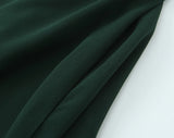 Purpdrank  French Style Retro Dark Green V neck Corset Style Sling Dress Women Elastic Back Ruffles Hem Short Dresses Summer Robe Vestidos