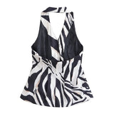 Purpdrank  Striped Prints Pants Set Women 2 Piece Spring BacklessWaistcoat With Button Wide Leg Casual Trousers Women Outfit