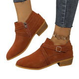 Purpdrank  Women Ankle Boots Autumn Square Heel Platform Sexy Shoes for Women New Fashion Winter Fashion Boots Women Zapatos De Mujer