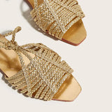 Purpdrank  Fashion Womens Shoes All-Match Female Sandal Open Toe Large Size Strappy Heels Luxury New Girls Flat Peep Summer Big  Beige