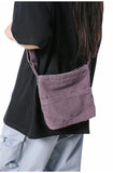 Purpdrank  Versatile Commuting Crossbody Mobile Phone Postman Bags for Men Japanese Washed Canvas Bag for Women