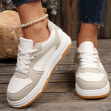 Purpdrank  Pu Leather Thick Bottom Casual Sneakers Women Spring Autumn Platform Sports Shoes Woman Comfort Lace Up Vulcanized Shoes Female