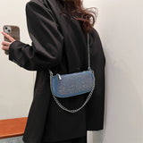 Purpdrank  Rhinestone Appliqued Chain Shoulder Crossbody Bags For Women Luxury Designer Purses And Handbags Wedding Dinner Party