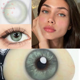 Purpdrank  Elsa Green Contact Lenses for Eyes Natural Yearly Contact Lens Big Beauty Pupil Degrees Prescription Myopia