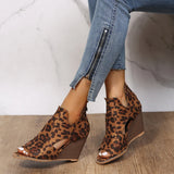 Purpdrank - Leopard Open Toe Wedges
