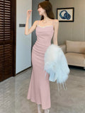 Purpdrank Sexy Spaghetti Strap Womens Dresses French Style Sleeveless Bodycon Evening Party Midi Dress Summer Slim Chic Vestidos Mujer New