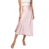 Purpdrank  Satin Skirt Women Summer Clothes Solid Color High Waist Bodycon Midi Skirts Elegant Evening Party Skirts Streetwear