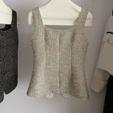 Purpdrank  Hong Kong Style Retro and Fashionable Small Fragrance Vest Vest Wears a Personalized Trendy and High-end Versatile Top New Style