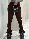 Purpdrank  Europe Autumn and Winter Stretch Waist Micro Side Pocket Tight Pants