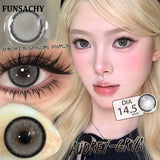 Purpdrank  1 Pair Yearly New Korean Natural Lenses Color Contact Lenses Eyes Black Beautiful Pupil Brown Eye Contacts Cosmetic Len