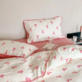 Purpdrank  Cotton four-piece set of aerobic double yarn cotton skin-friendly quilt cover small floral bed linen bed cover set