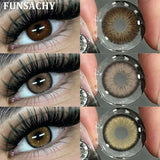 Purpdrank  1 Pair Yearly New Korean Natural Lenses Color Contact Lenses Eyes Black Beautiful Pupil Brown Eye Contacts Cosmetic Len