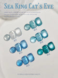 Purpdrank  6-Color 12ML Sea Blue Cat Eye Gel Nail Polish Adhesive Autumn Blue Glass Bead Cat Eye Nails Nail Art Nail Supplie