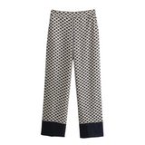 Purpdrank  Spring New Women's Fashion temperament casual loose and versatile flower printed shirt wide leg pants set