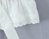 Purpdrank  New Holiday White Spliced Lace Strap Camis Women Summer Open Buttons Front Tie Bow Sashes Tank Tops V neck Ruffles Hem Crop Top