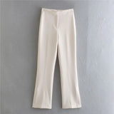 Purpdrank  Elegant Solid 2 piece Pant Sets 2025 Button Strapless Sexy Tank Tube Tops + Straight Leg Slit Trouser Female Chic Streetwear