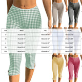 Purpdrank  Women Gingham Plaid Capri Leggings Lace Trim Waist Split Hem High Waist Slim Fit Casual Summer Pants Y2k Aesthetic Streetwear