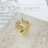 Purpdrank - Punk Geometric Irregular Liquid Lava Waterdrop Shaped Open Rings For Women Vintage Silver Color Metal Rings Personality Jewelry