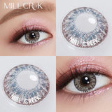 Purpdrank  2Pcs Eyes Contacts Lenses with Prescription Myopia Green Eyes Colored Lenses Beauty Pupil Diameter 14.5mm Yearly Use