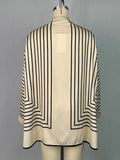 Purpdrank  Lady Stylish Striped Commute Blouses 2025 New Fashion Long Sleeve Loose Buttoned Stand Collar Casual Shirts Tops