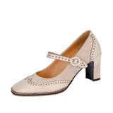 Purpdrank  New Spring Autumn Retro Mary Janes Shoes Woman Fashion Fretwork Bullock Women's Pumps Casual Shallow Shoes Heels for Women