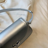 Purpdrank  Loving Heart Buckle Crossbody Bags For Women Luxury Designer Handbags Silver Color Small Shoulder Underarm Phone Bag