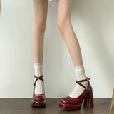 Purpdrank  Designer Women Nightclub Pumps Fashion Cross Strap Buckle Shoes 2025 New Spring Autumn Wedding Party Shoes