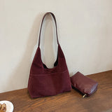 Purpdrank  2-IN-1 Underarm Shoulder Bag Sets For Women Faux Suede Multi Pockets Large Capacity Shopper Tote Bag 2025 Latest Handbags