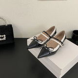 Purpdrank  Elegant Pointed Toe Low Heel Shoes for Women Fashion Double Buckle Bowknot Design Shallow Dress Pumps Luxury Brand Designer Shoe