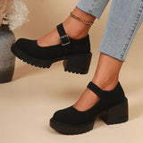 Purpdrank  Patent Leather High Heels Mary Jane Shoes for Women Fashion Buckle Strap Platform Pumps Woman Japanese Thick Heel Lolita Shoes