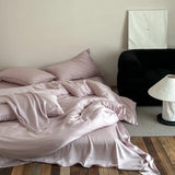 Purpdrank  600TC Washed Lyocell Soft Bedding Set Single Double Queen King Size Duvet Cover Set Bed Sheet/Fitted Sheet Pillowcases 3/4Pcs