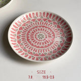 Purpdrank  Ceramic Round Shape Floral Plates Dinner Sets Large Capacity Large Plate Dessert Salad Plate Beautiful Table Tableware Services