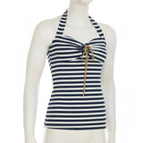 Purpdrank  Casual Striped Bandage Halter Tops Slim Backless Slash Neck Sleeveless Tank Tops Women 2025 Summer Fashion Streetwear