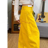 Purpdrank  Black Denim Sickle Pants for Women Loose Wide-Leg Embroidered Scimitar Design Versatile Pickup Style Washed Finish