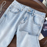 Purpdrank  Fashion Diamonds Rivet Jeans for Women Trendy Hollow Out Embroidery Flared Denim Pants Ankle-length Blue Jeans Slim Trousers