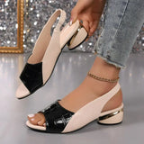 Purpdrank  New Plus Size Women Sandals One-strap Buckle  Platform Shoes Patchwork Pu Sandals for Women Fish-mouth Summer Womens Shoes
