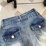 Purpdrank  American Retro Denim Shorts For Women Summer New Casual Ripped Tight Hot Pants Fashion Washed Distressed Hot Girls Shorts