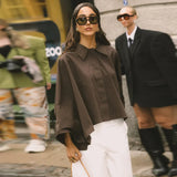 Purpdrank  ﻿ Women's Autumn New Casual Lapel Short Shirt Coat Street Loose Long Sleeved Single Breasted Jacket 2025 Lady Chic Outerwears  ﻿