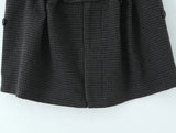Purpdrank  New Autumn Gray Black Houndstooth Plaid Woollen Mini Skirt Women Ruched High Waist Ball Gown Short Skater Party Femme Skirts