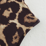 Purpdrank  Spring New Women's Fashion and Casual Versatile Animal Print Hanging Neck Bodysuit