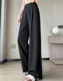 Purpdrank  Vintage Thin Denim Loose Women's Wide Leg Pant 2025 New High Waist Button Straight Casual Full Length Trousers Female