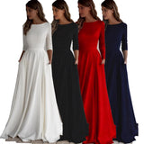 Purpdrank  Elegant Long Sleeve round Neck White Wedding Dress 2025 New Outdoor Travel Photography A- Line Skirt Knitted Fabric Polyester